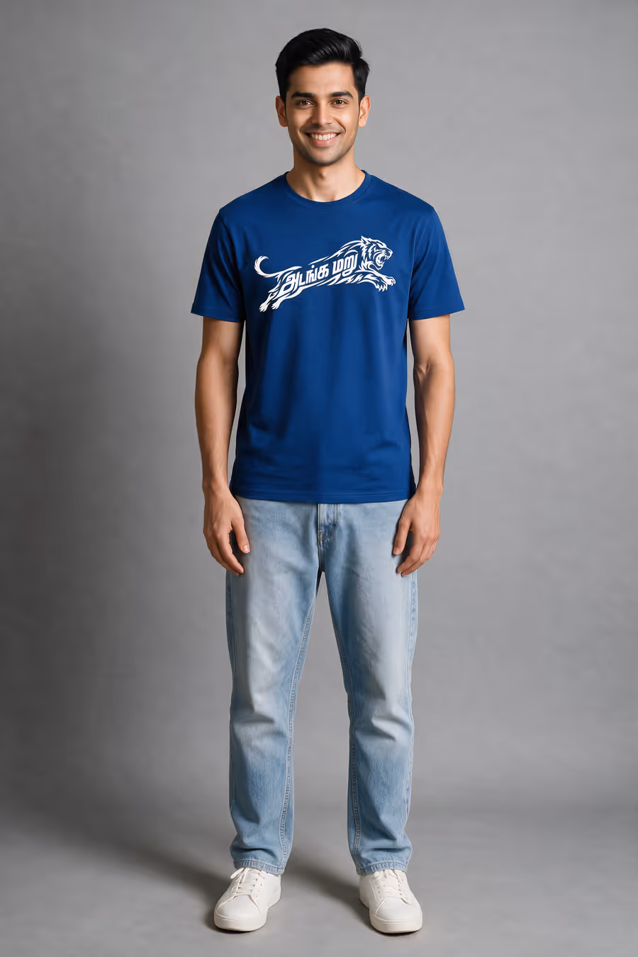Adanga Maru Tamil Graphic T-Shirt For Men - Half Sleeve