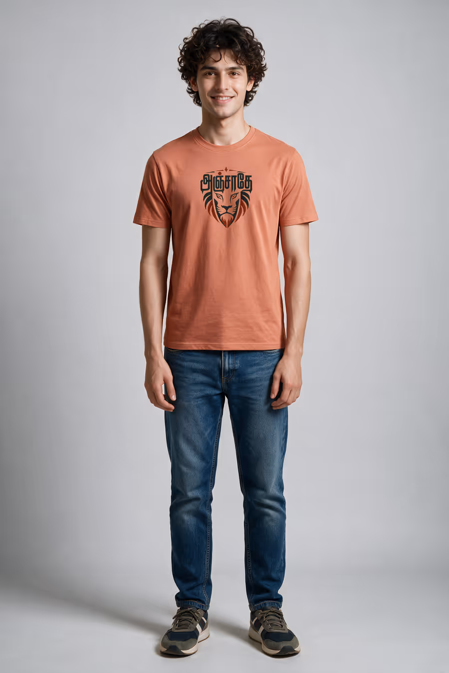 Anjathe Tamil Graphic T-Shirt For Men - Half Sleeve