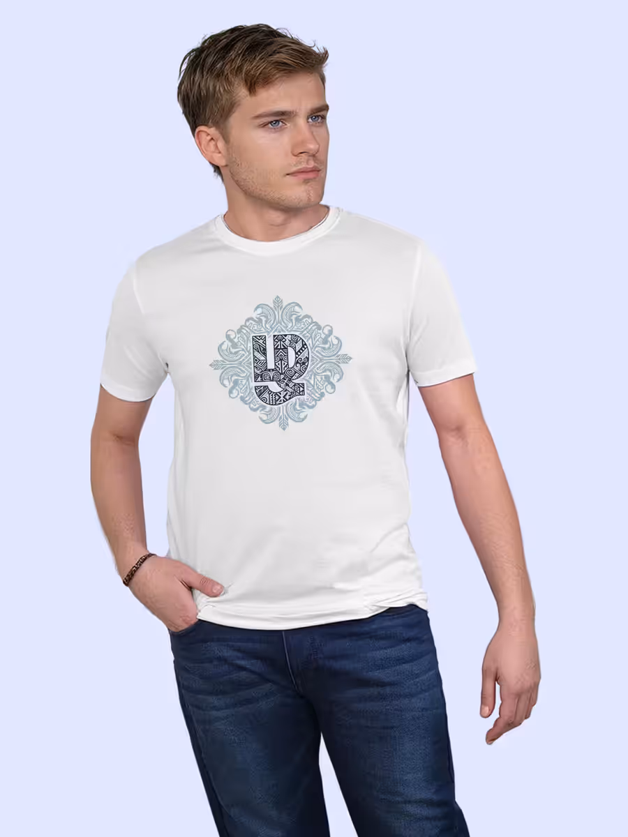 Unique Letter Zhagaram T-Shirt For Men - Half Sleeve