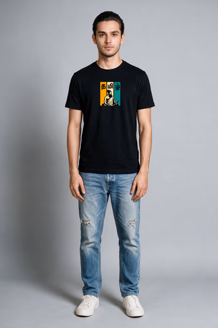 Tamil Valluvar Graphic T-Shirt For Men - Half Sleeve
